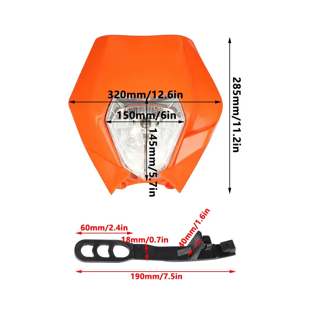 For Ktm Headlight Motorcycle Headlight Headlamp Exc Xc-w 250 300 350 2008 2009 2010 2011 2012 2013 2014 2015 2016 - Image 4