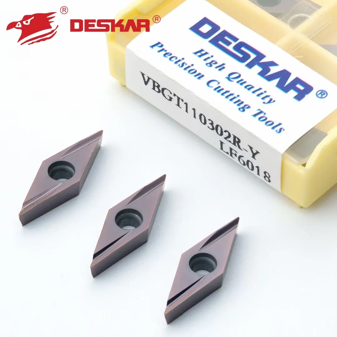 DESKAR 100% Original VBGT110302R-Y VBGT110302L-Y VBGT110304R-Y VBGT110304L-Y LF6018 Internal inserts CNC lathe processing tools