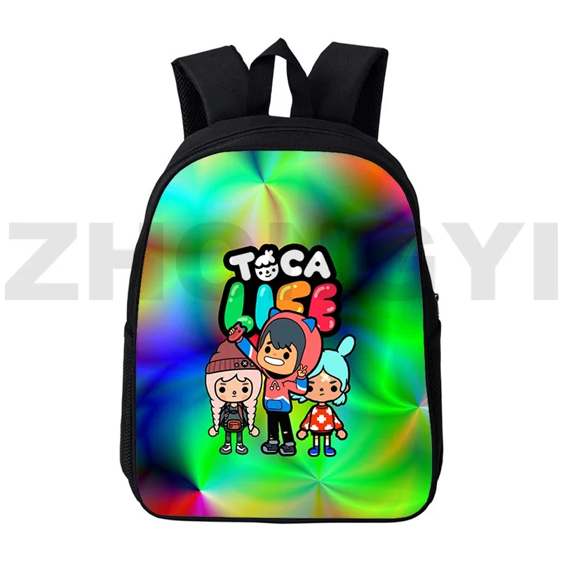 3D Anime Toca Life World Game Backpacks for School Teenagers Girls 12/16 Inch Back Pack Travel Kawaii Toca Boca Bags for Women