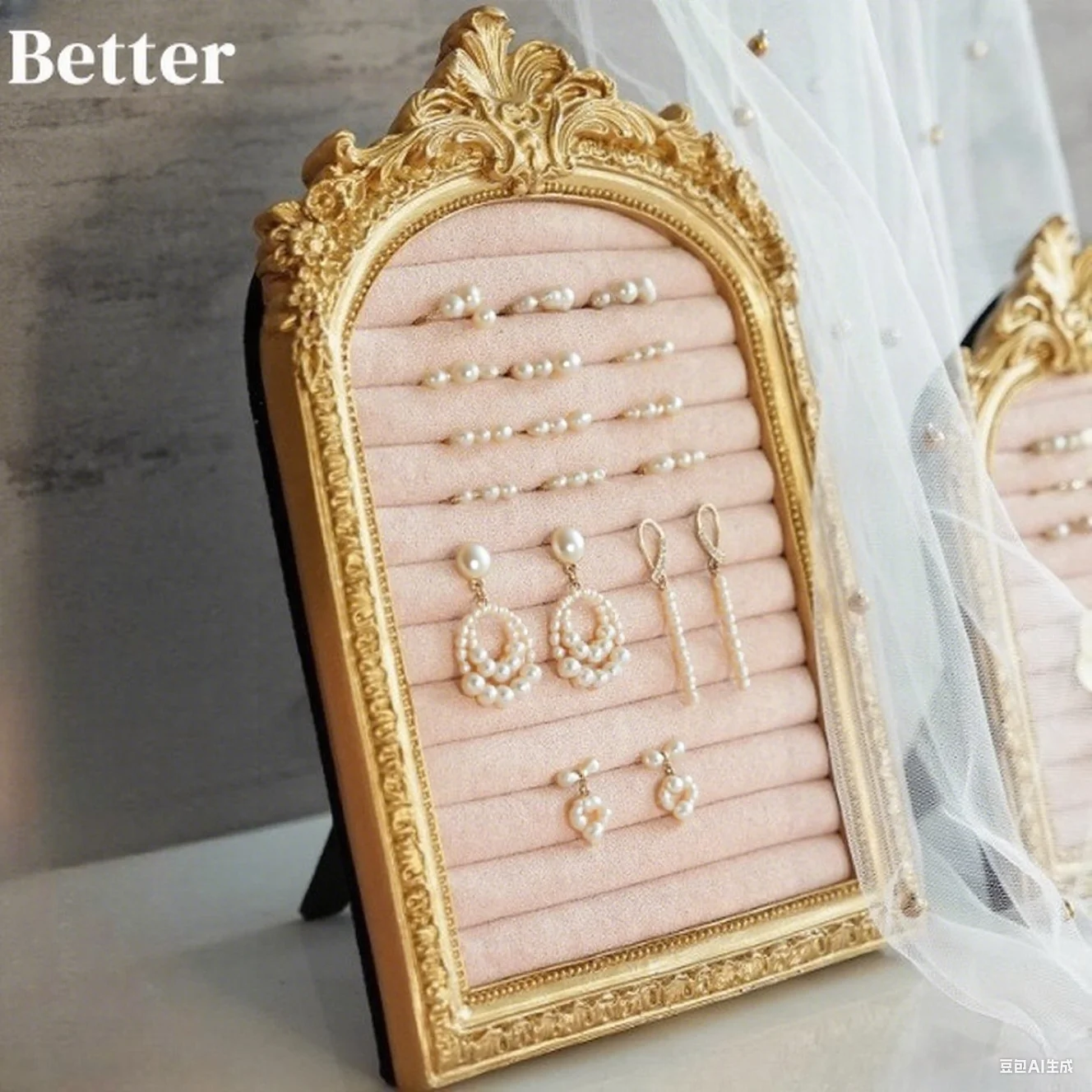 Ring Holder Earring Necklace Display Tray Velvet Jewelry Organizer Stand Photo Prop Showcase