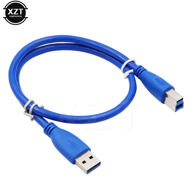 50CM USB 3.0 męskiego od AM do USB 3.0 B typ męski przedłużacz do drukarki BM kabel USB3.0 kabel konwertera do kabla do transmisji danych drukarki