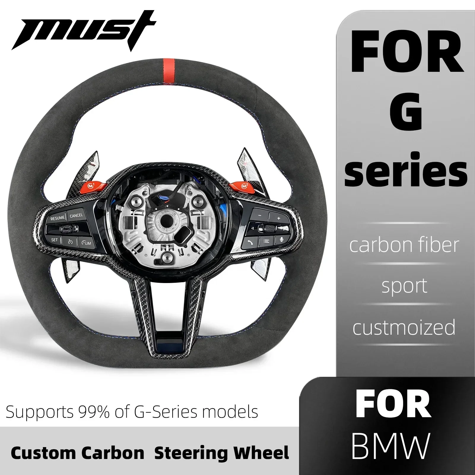 Carbon fiber steering wheel Customized for BMW 2 3 4 5 6 series G20 G29 G22 G26 G30 G31 G01 G02 G05 G06 G14 G15 G80 2018-2022