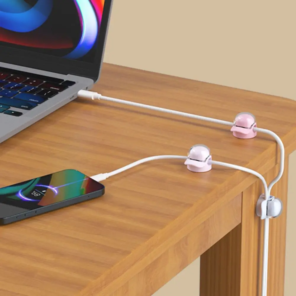 3Pcs New Smooth Adjustable Desktop Cable Clip Self Adhesive Universal Wire Holder Acrylic Cable Organizer Desk Management