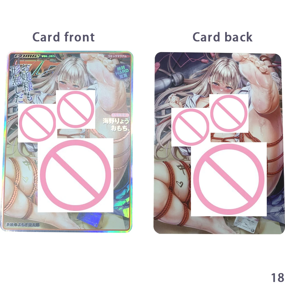 New Anime Sexy Nude Collections Naked Big Breasted Big Butt Girl Card Refractive Color Flash Embossed Texture Otaku Gifts