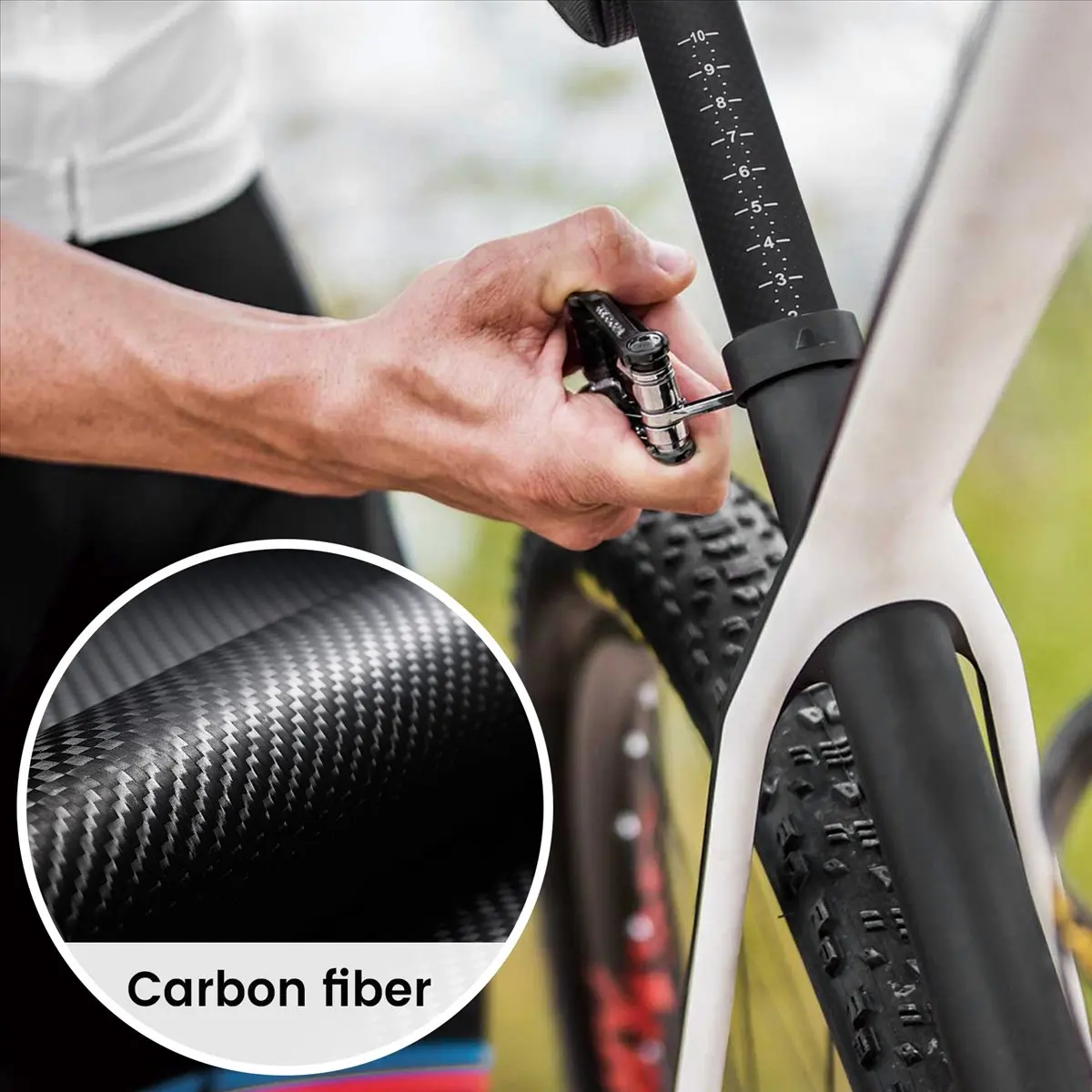 

(X07A) MTB Carbon Fiber Seat Post 27.2mm Mountain/Road Bike Seatpost Matte Bicycle Parts 400mm