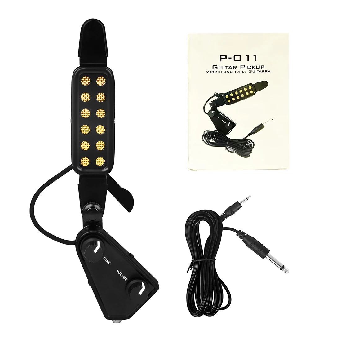 

Guitar Pickup P-011 Folk Guitar Instrument Sound Hole Pickup with Adjustable Volume Guitar Instrument Parts & Accessories