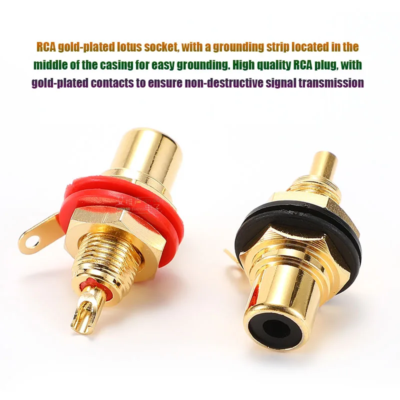 REAN Gold-plated Copper RCA Jack Plug NYS367A HIFI Terminals Banana Plug CMC Female Socket Adapter AV Audio Terminal Connector