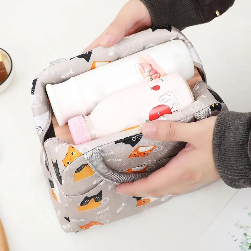 Cartoon Cute Portable Tote Lunch Box Bento Box Animal Pattern Lunch Bag Insulated Food Bag Lunch Box Bag Picnic Bag