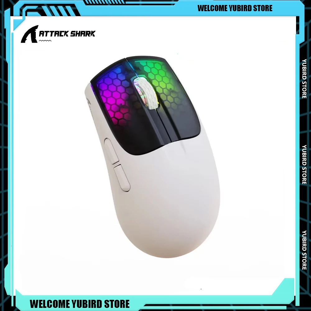 โจมตี SHARK X5 PAW3212 Optical Sensor ไร้สาย RGB เม้าส์เมาส์สําหรับเล่นเกมแบตเตอรี่ Tri-Mode ชาร์จ E-sports Ergonomics Mouses
