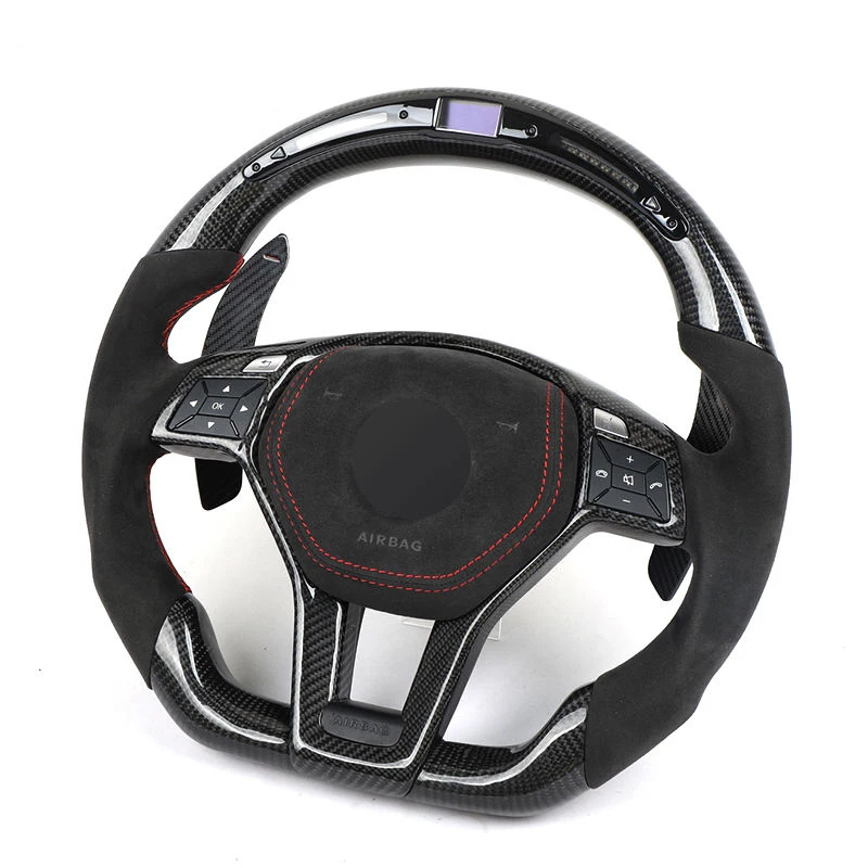 LED Smart Carbon Fiber Steering Wheel Is Suitable Fit for C CLASS W204 C63 W212 W218 W207 W172 SLK