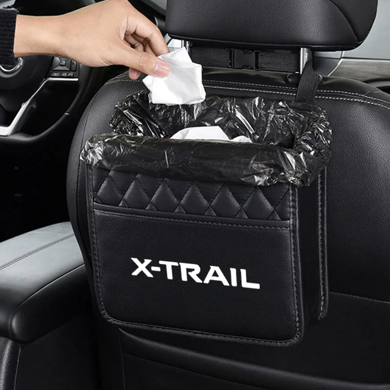 Car Storage Box Back Seat Place Water Cup Portability With logo Black Durable Car Storage Bag For Nissan X-Trail Car Accessories