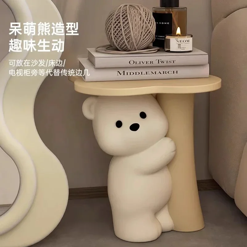 Tavolino da caffè con orsetto carino, ornamento per soggiorno, mobile TV dal pavimento al soffitto, decorazione sul comodino, articoli per la casa