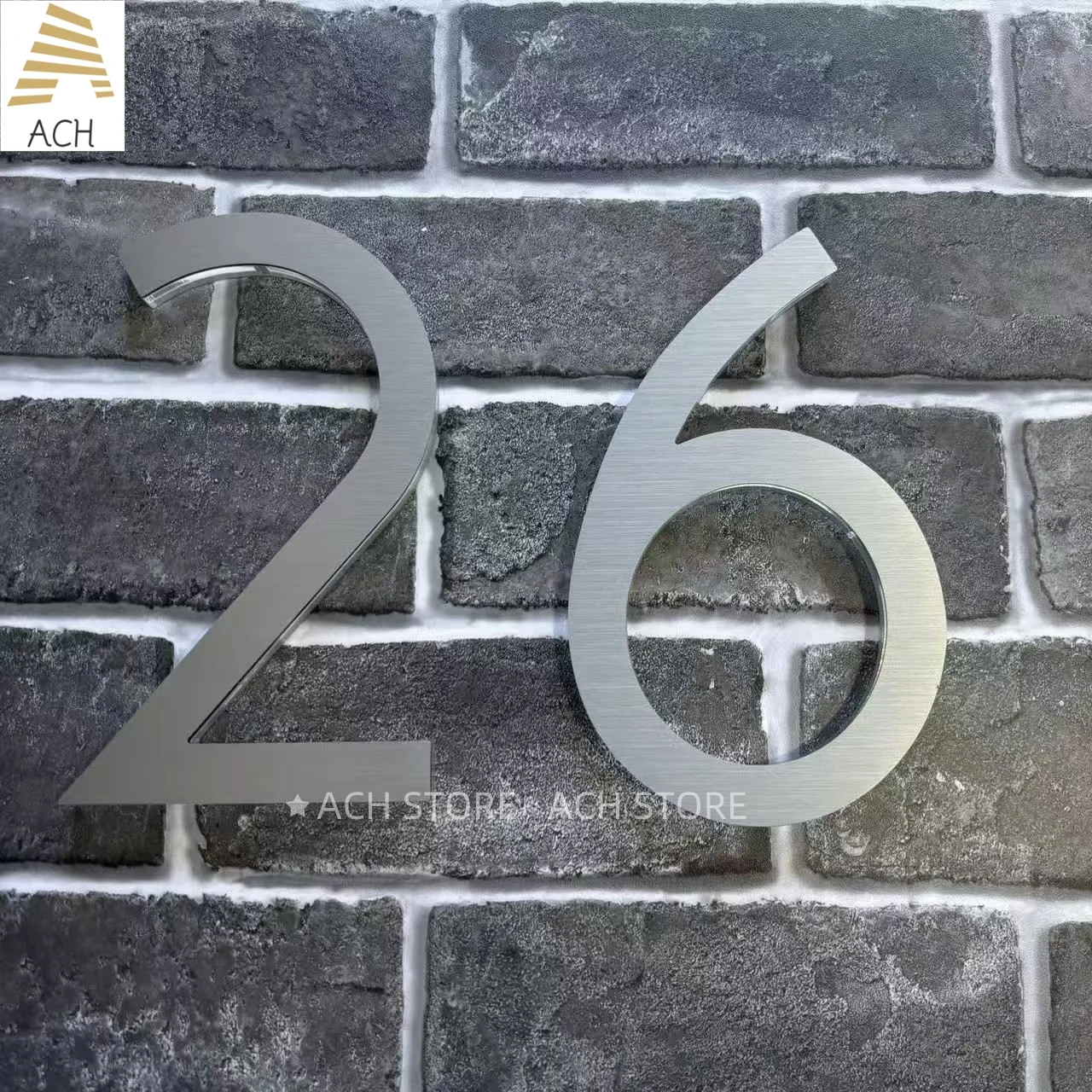 

8 inch Floating Large House Numbers for Outside, Wall Mount Modern Stainless Steel House Address Number, Home Sign,20cm Silver