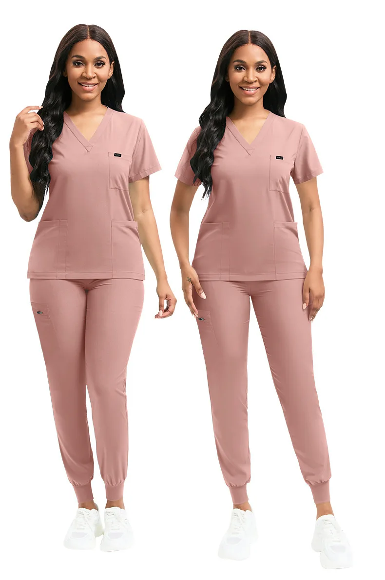 Stretch Medical Uniforms Women Scrubs Sets Hospital Doctors Clothes Nurses Accessories Dental Clinic Beauty Salon Spa Workwear