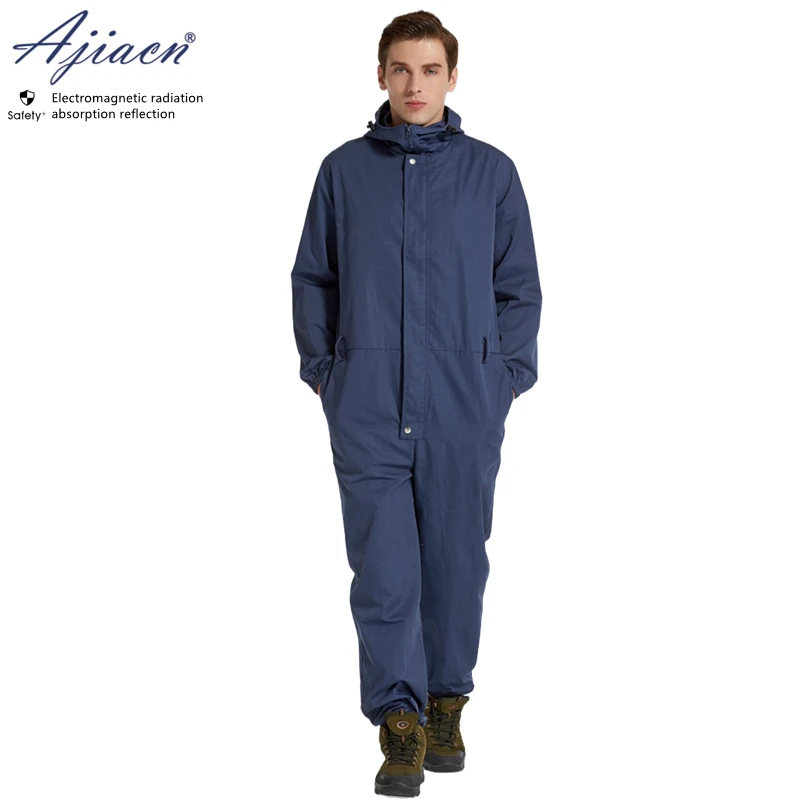 On sale Electromagnetic radiation protective women coveralls Power station, Substation, Radar station EMF shielding work clothes