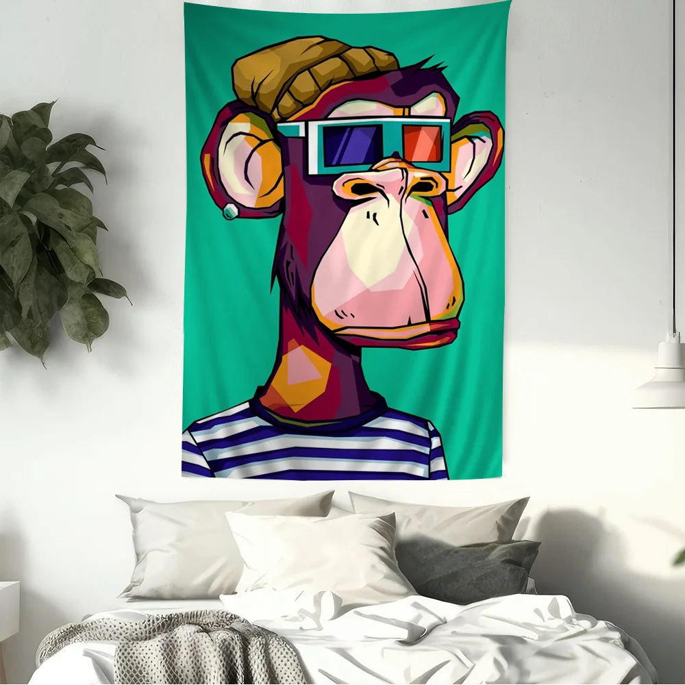 Bored Ape Graffiti Hanging Bohemian Tapestry Hanging Tarot Hippie Wall Rugs Dorm Wall Hanging Home Decor