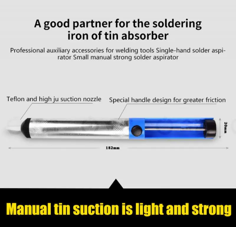 Aluminum Metal Desoldering Pump Suction Tin Gun Soldering Sucker Pen Removal Vacuum Soldering Iron Desolder Hand Welding Tools