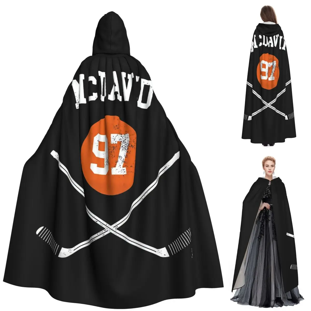 

Connor McDavid 97 For Edmonton Oilers Fans Long Hooded Cloak Witch Medieval Costume Cosplay Cape HalloweenParty Adult Unisex
