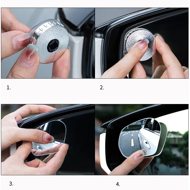 2Pcs Suction Cup Blind Spot Mirror for Car 360-Degree Parking Auxiliary Convex Mirror HD Wide Angle Rearview