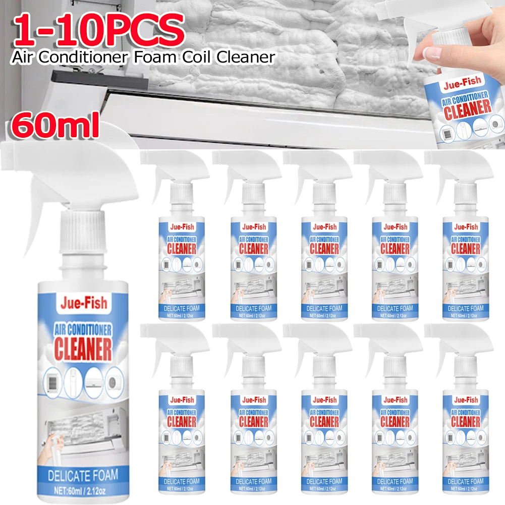 60ml Air Conditioner Cleaner Spray No Rinse Evaporator Air Conditioner Foam Coil Cleaner Strong Decontamination Agent for Car