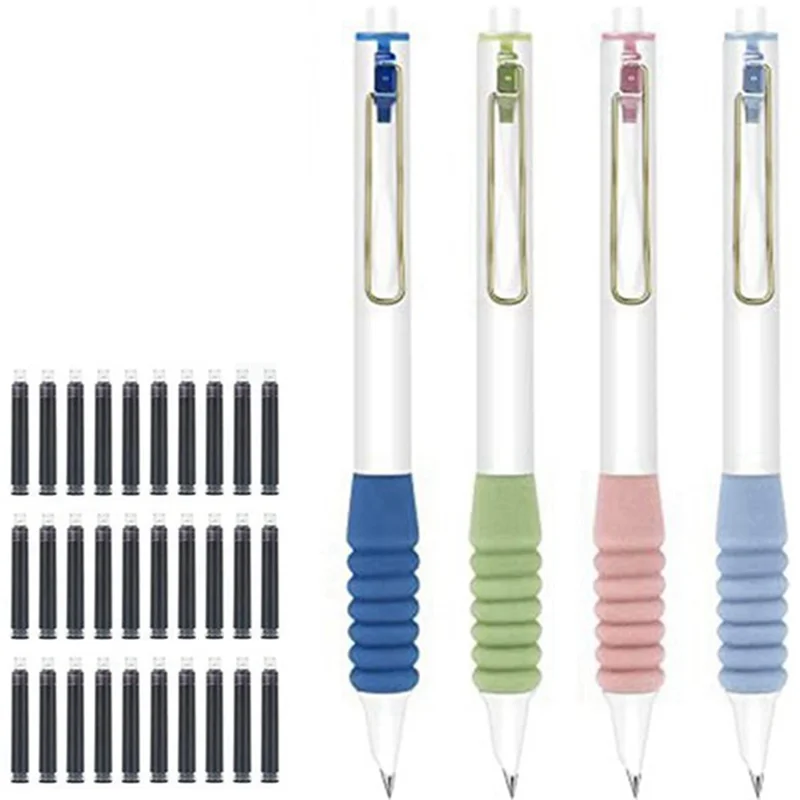 

Press Pen High-Value Sponge Pen 0.38 Student Pen Replaceable Ink Bag Practice Super Soft Pen Writing-POS