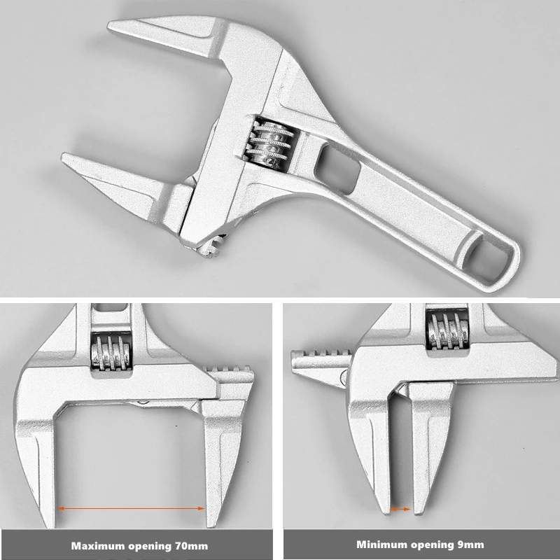 Bathroom wrench tool short handle large opening maintenance of sewer pipes air conditioning valve adjustable wrench