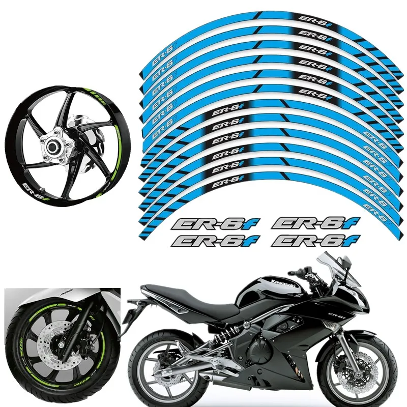 For Kwaasaki  ER-6F ER6F ER 6F Motorcycle Parts Contour Wheel Decoration Decal Sticker - 4