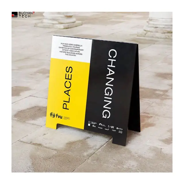 Sturdy Folded Metal Board A Frame Sign Stand For Sidewalk Menu Display Double Sided Advertising Boards