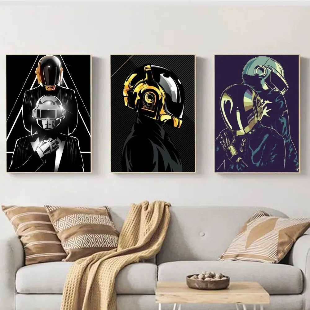 D-Daft P-Punk  Poster Wall Art Print Poster Decorative Mural Modern Home Decor Birthday Gift Unframed Canvas Garage Room