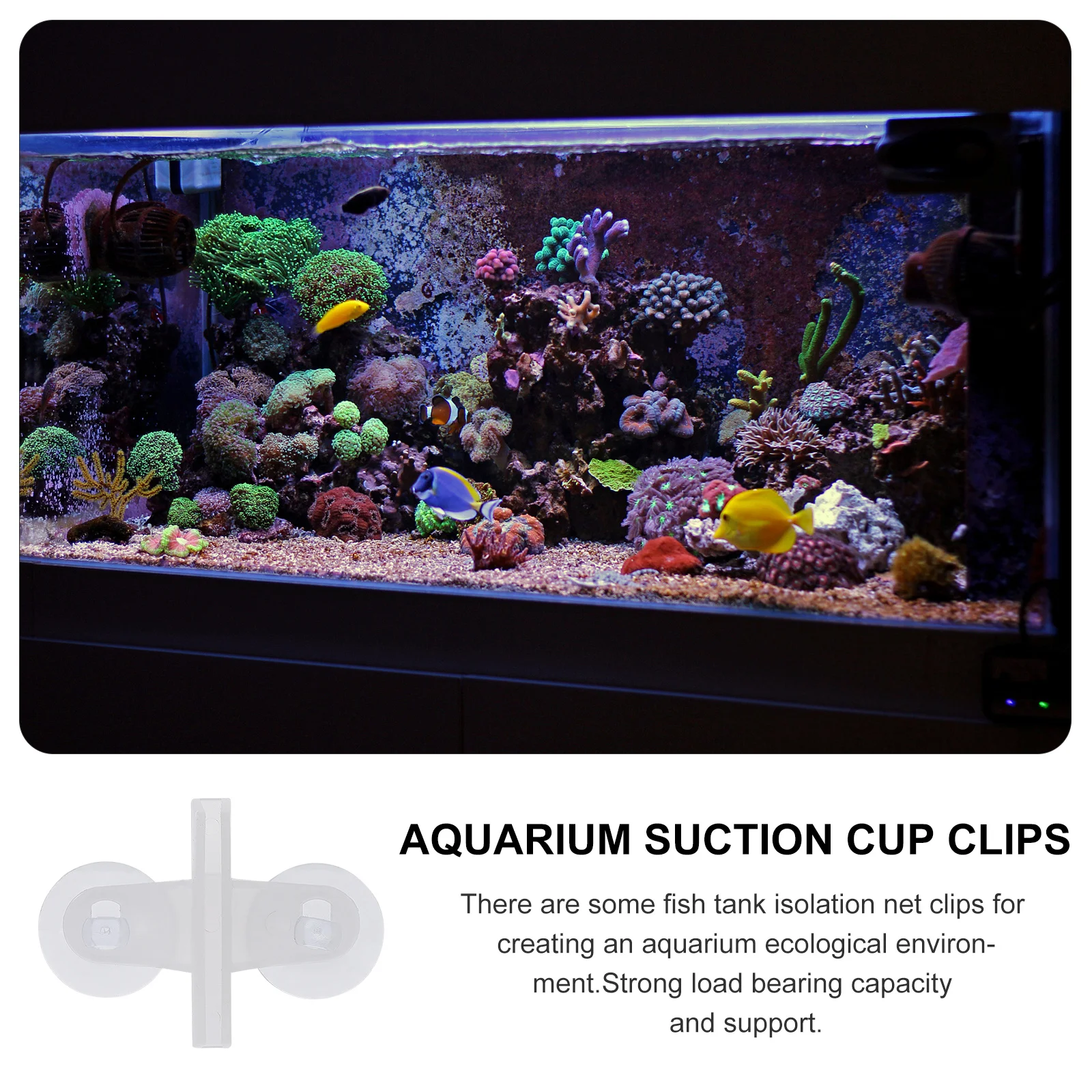 

5Pcs Aquarium Glass Clip Isolation Net Suction Cups Premium ABS Fish Tank Divider Support for Breeding Tank Separation Grid