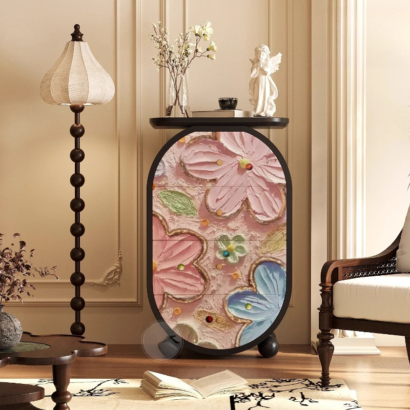 

ZYY Household Cream Style Solid Wood Chest of Drawers Bedroom Locker Bed End Drawer Living Room Storage Cabinet