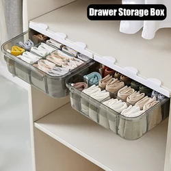 Drawer Type Wardrobe Drawer 12 Grids Detachable Bulkhead Sock Organizers Bra Underwea Storage Boxs Dustproof