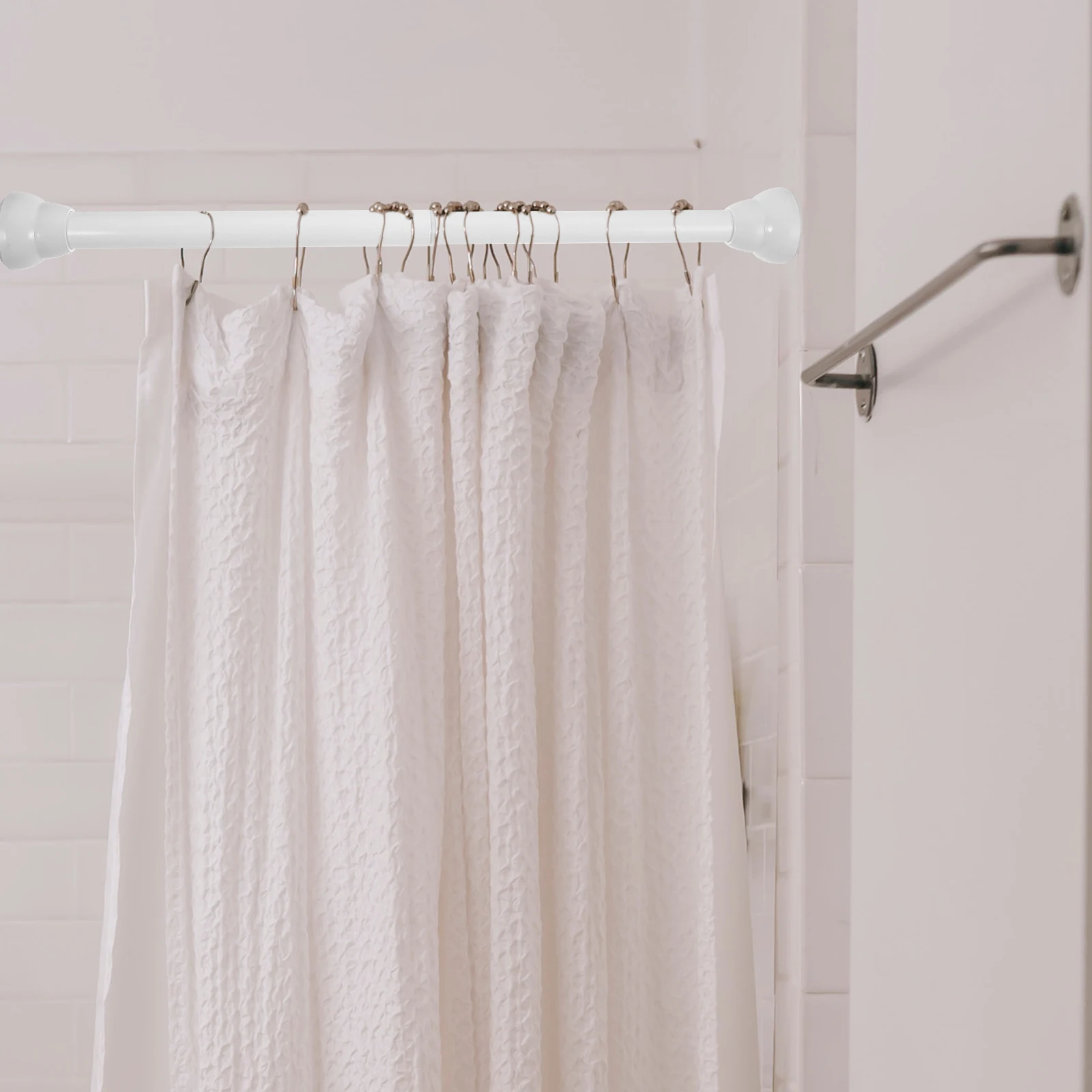 

Adjustable Shower Curtain Rod Telescopic Pole Easy Install No Drilling Heavy Duty Stylish Home Decor Heavy Duty Curtain Rods