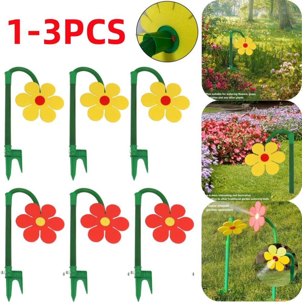 

1-3Pcs Dancing Sunflower Shape Grass Water Sprinkler 720 Rotating Water Spray Toy for Yard Lawn Watering Garden Decoration