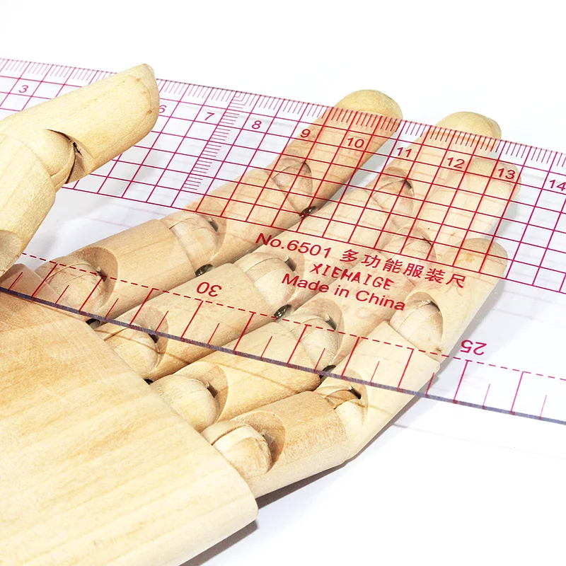 منحنى 58 سم ومسطرة تصنيف مستقيمة متعددة الوظائف 40 سم، مقياس مدمج لفتحة الذراع وتصميم خط العنق والخياطة #5