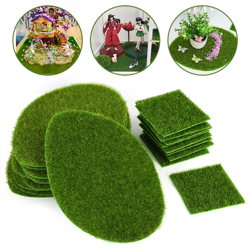 

2/4pcs Artificial Grassland Simulation Moss Lawn Turf Green Grass Mat Carpet Outdoor Garden DIY Micro Landscape Home Floor Decor