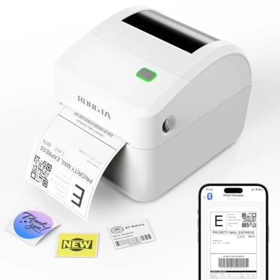 

Bluetooth Thermal Shipping Label Printer Wireless 4x6 Label Sticker Printer for Shipping Packages Support Android iPhone Widely