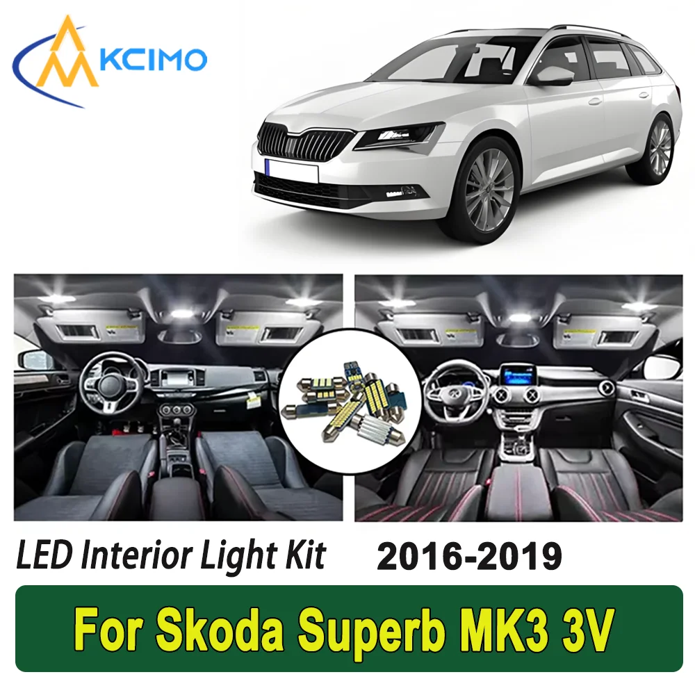 

New Light Bulb For Skoda Superb MK3 3V (2016-2019) Premium Bright LED Interior Dome Map Trunk Light Kit Car Led Lamps Canbus