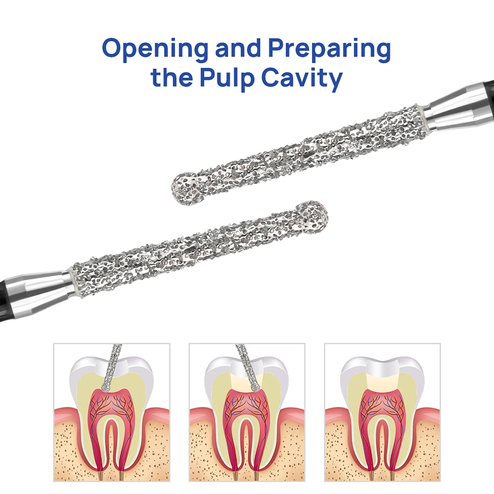 10 Stück AZDENT Dental-Diamantbohrer Endo-Bohrer FG-Bohrer 1,4/1,6/1,8 mm zum Öffnen und Vorbereiten des Pulpahöhlenraums für Hochgeschwindigkeits-Zahnärzte in der Zahnmedizin – Detail 7