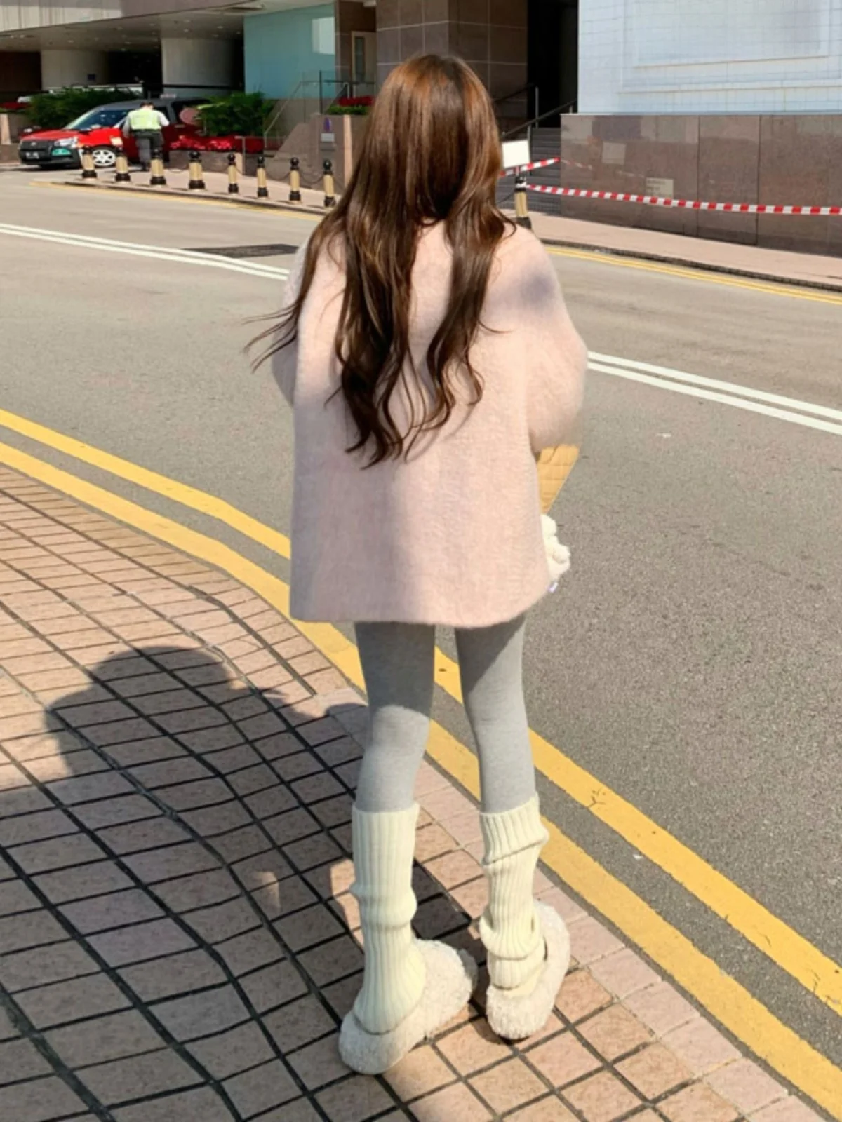 

Korean Sle Small Size High-End Feeling Super Cute Pink Woolen Coat This Year's ular Spring New Arrival Faionable Commu...