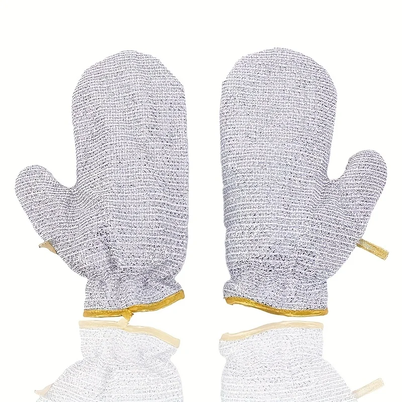 Six high-quality steel wire dishwashing gloves, built-in PVC material, non-slip, lightweight and durable, suitable for kitchens,