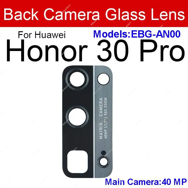 Glass Lens For Huawei Honor 30 30lite 30s 30i View V30 Pro Glass Lens Back Rear Camera Lens Glass Sticker Replacement Parts