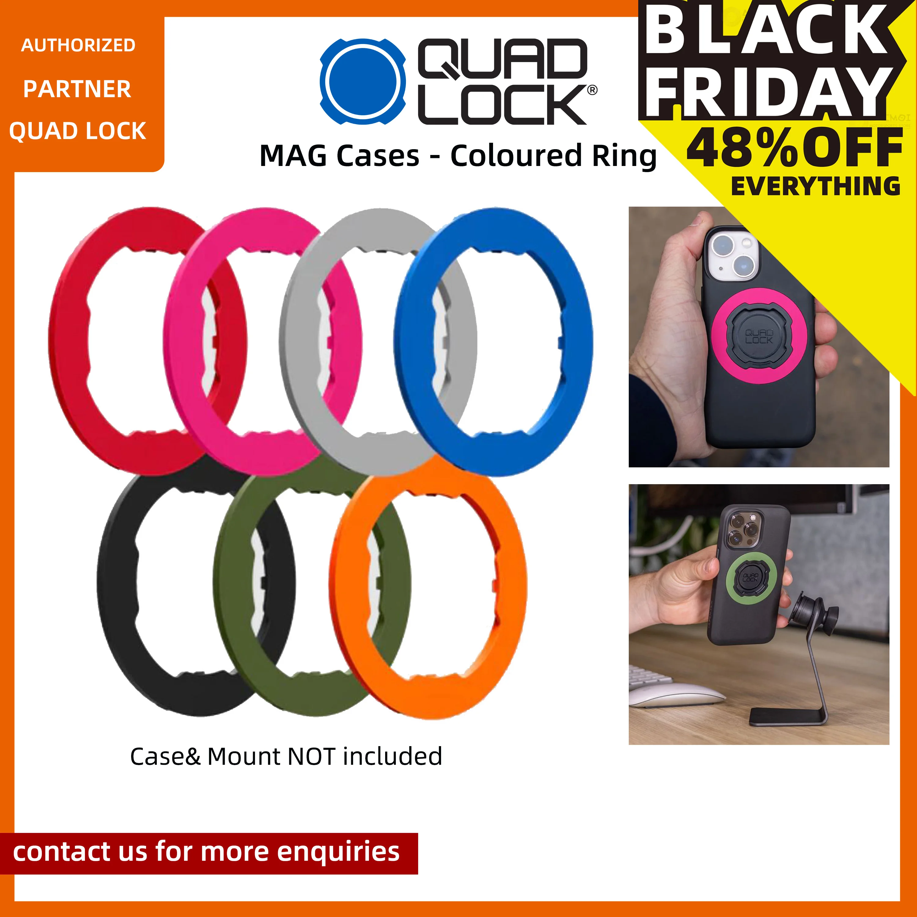 Quad Lock Colored Ring For MAG Case Magnetic Phone Case Customize Your Phone