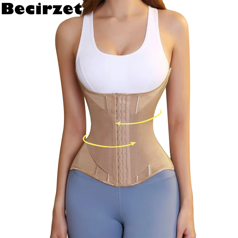 Becirzet Shapewear U-shaped Waist Trainer Corset Women High Compression Body Reducer Breast Lifted Steel Bone Waist Trainer