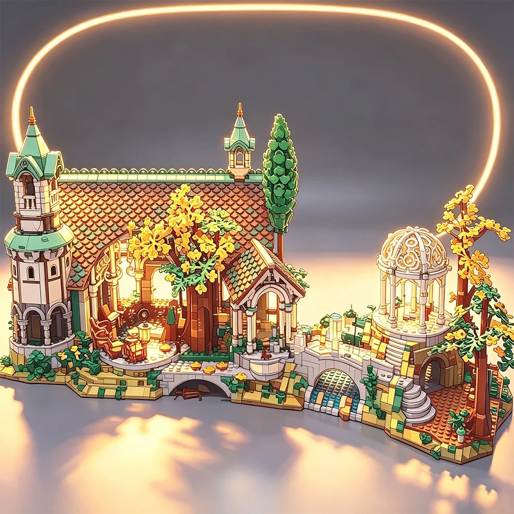 MOC 6167pcs Circular Movie Series Street Scene Model Compatible With Home Decor Style For Adult's Christmas Birthday Gifts