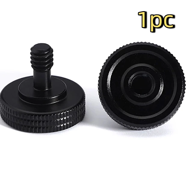

Черное винтовое крепление для камеры для вспышки камеры, 1/4 дюйма, двойные гайки, винт для крепления штатива, двухслойная резьба, адаптер для крепления винта