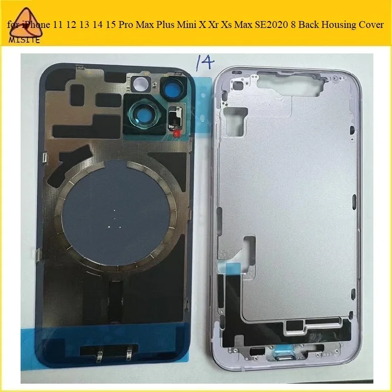 1Pc Back Housing Replacement For iPhone 14Pro Max 14Pro 14 14Plus Cover Battery Door Rear Chassis Middle Frame with Back Glass