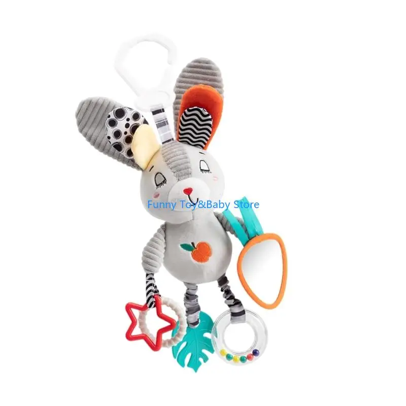 北欧スタイルベビーベッドハンガーぬいぐるみガラガラベビーベッド携帯玩具幼児なだめるようなカーシートエンターテイメント歯が生えるおもちゃ C90B