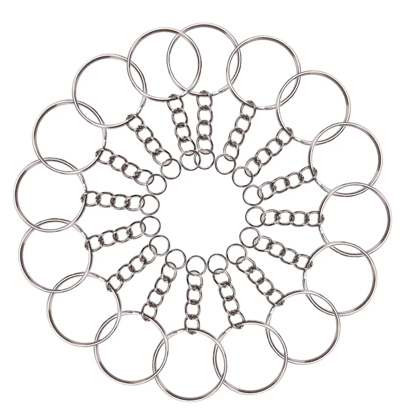 100 Stuks Sleutelhanger Ringen Met Ketting En 50 Stuks Open Jump Ringen Diy Sleutelhanger