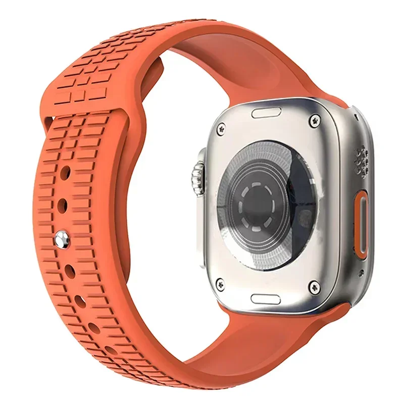 Cinturino sportivo in silicone per Apple Watch Ultra 2 Bracciale da 49 mm per Apple Watch Series 9 8 7 SE 6 45mm 44mm 42mm Accessorio